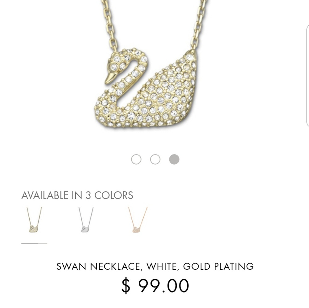 Swarovski gold swan necklace